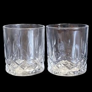 Jim Beam Whiskey Glass Set of 2 Rocks Lowball Old Fashioned 8 oz Lot Bundle Gift